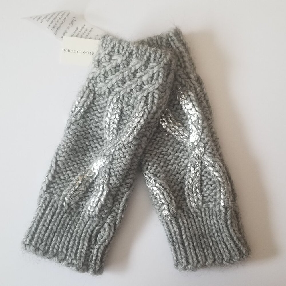 ANTHROPOLOGIE KNITTED FINGERLESS GLOVES WITH THUMB HOLE